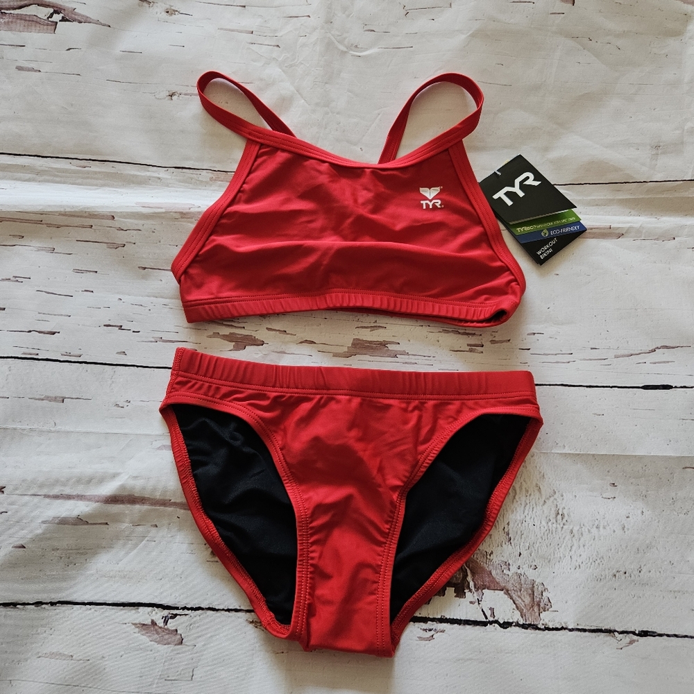NWTS TYR Womens Red Two Piece Workout Bikini Size XS
